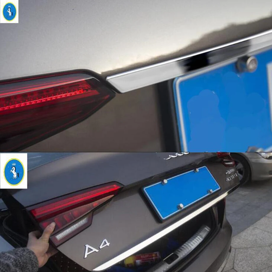 Accessories Rear Tail Door Strip Tailgate Trunk Trim Cover Exterior Parts Stainless Steel Decor For Audi A4 B9 Sedan 2016 - 2022