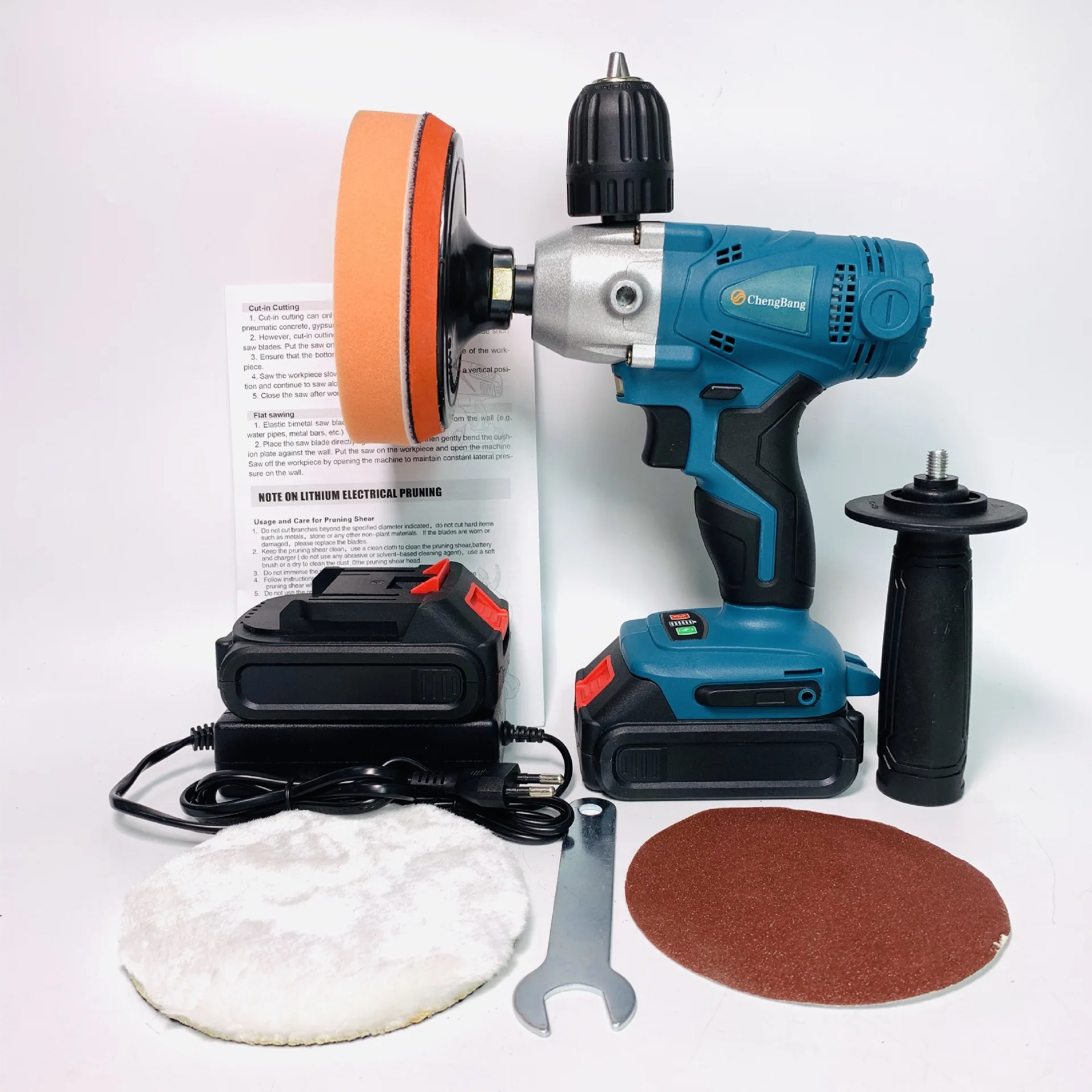 مثقاب كهربائي قابل لإعادة الشحن من الليثيوم ثنائي الغرض، سرعة قابلة للتعديل لإصلاح السيارات، آلة تلميع من الدرجة الصناعية