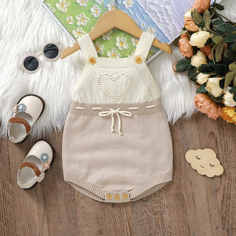 

Infant Onesie Spring Autumn Outwear Newborn Netural Beige Cotton Bodysuits for Toddler Boys Girls Sleeveless Children's Clothing