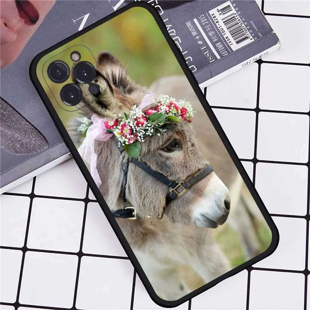 Cute Funny Donkey Phone Case Silicone Soft For iphone 14 13 12 11 Pro Mini XS MAX 8 7 6 Plus X 2020 XR Shell