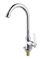 Grifo de cocina de aleación de Zinc, caño giratorio monomando, Caño frío, encimera, ahorro de agua para Baño