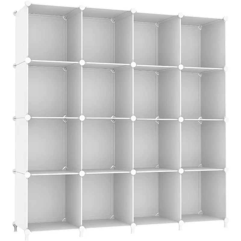 

Cube Storage Organizer, 16 Cube Closet Organizer, Stackable Storage Cube Shelves, DIY Portable Closet Clothes Organizer