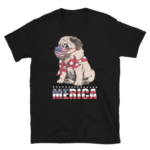 4th Of July American Bulldog Puppy Merica Design Unisex T-Shirt