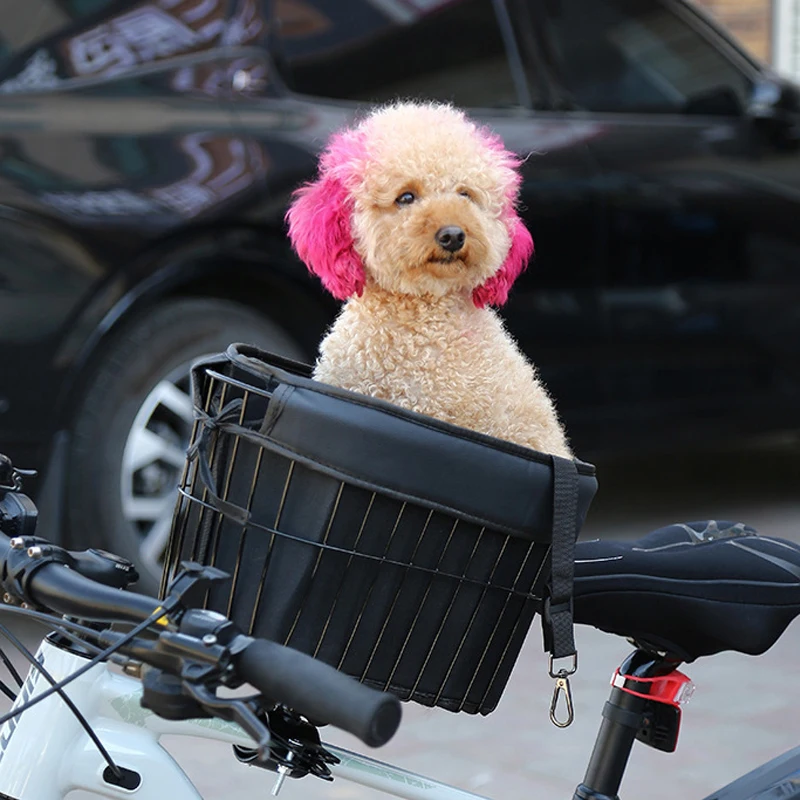 

New Style Burliness Front Beam Bicycle Basket For Dog Small Pet Cat Carrier Dog Basket For Bike