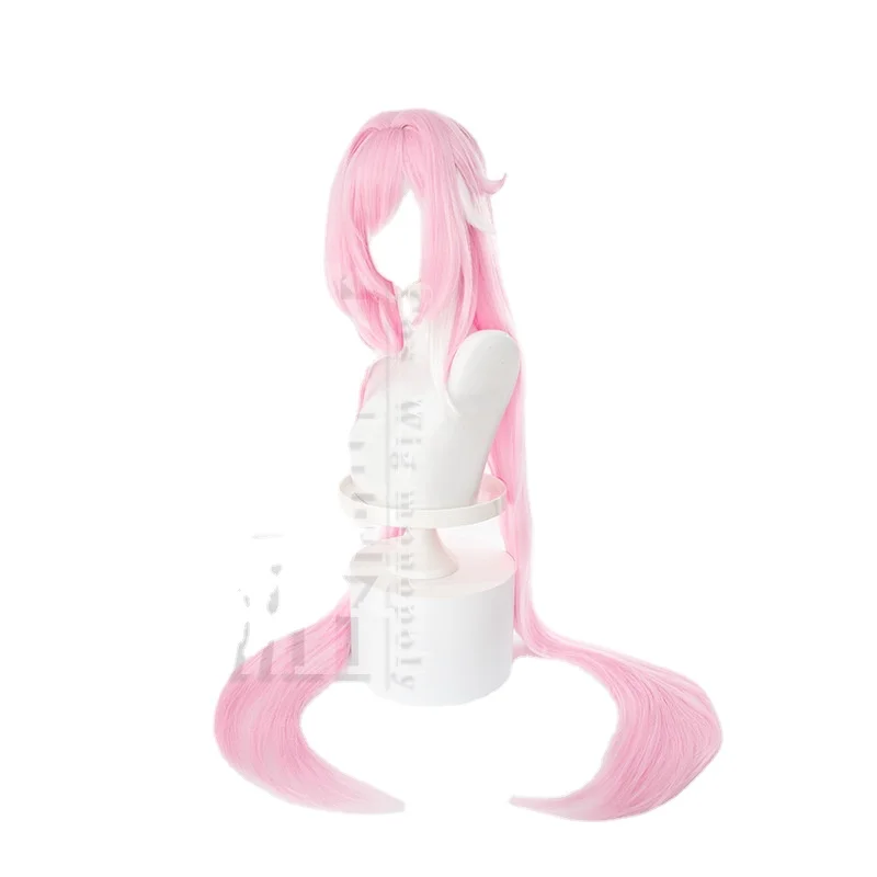 Parrucca cosplay Elysia Anime Honkai Cosplay parrucca lunga diritta rosa parrucca sintetica resistente al calore da donna