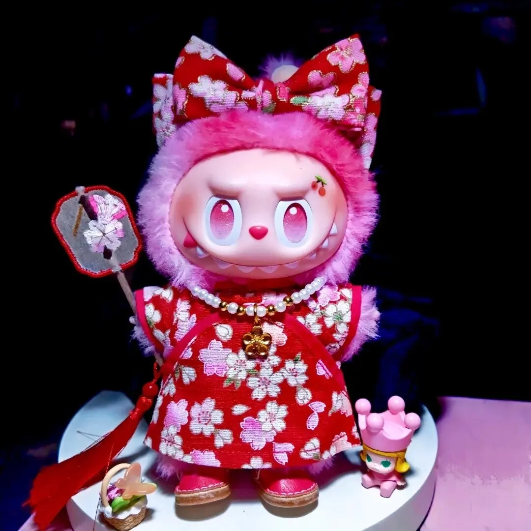 Per Labubu 3.0 Un pezzo Cheongsam Set di Moda Per Ropa Labubu Mini Vestiti per Bambole Accessori Alla Moda Classico Cheongsam Cinese