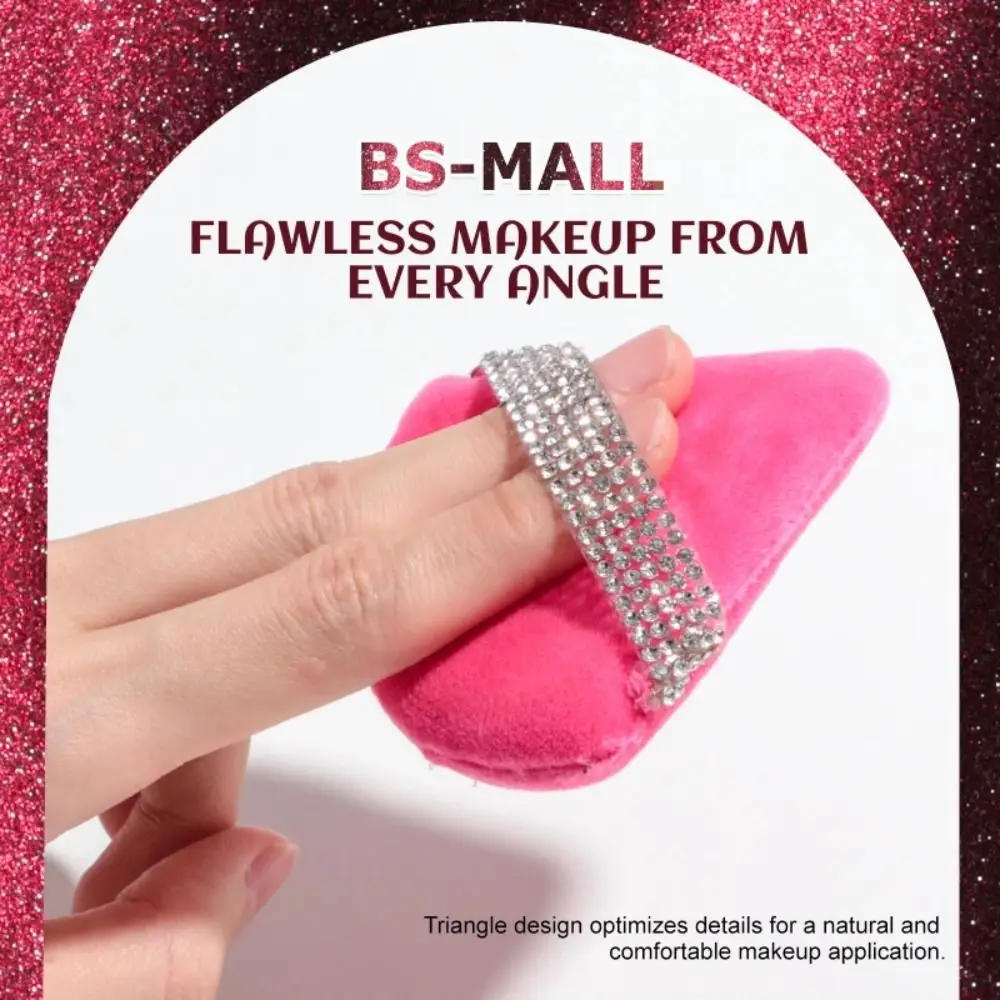 Esponja triangular de diamante para maquillaje Facial, esponja suave y lisa de diamante, herramienta de belleza de terciopelo