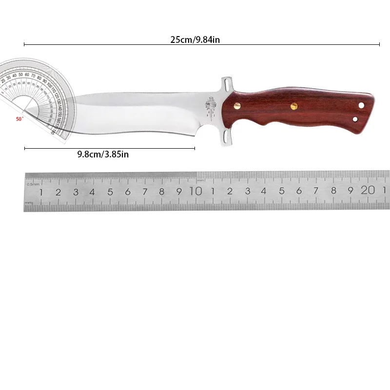 Outdoor High-Hardness Military Tactical Knife, EDC Fixed Blade, Self-Defense, Multi-purpose Wilderness Survival Knife