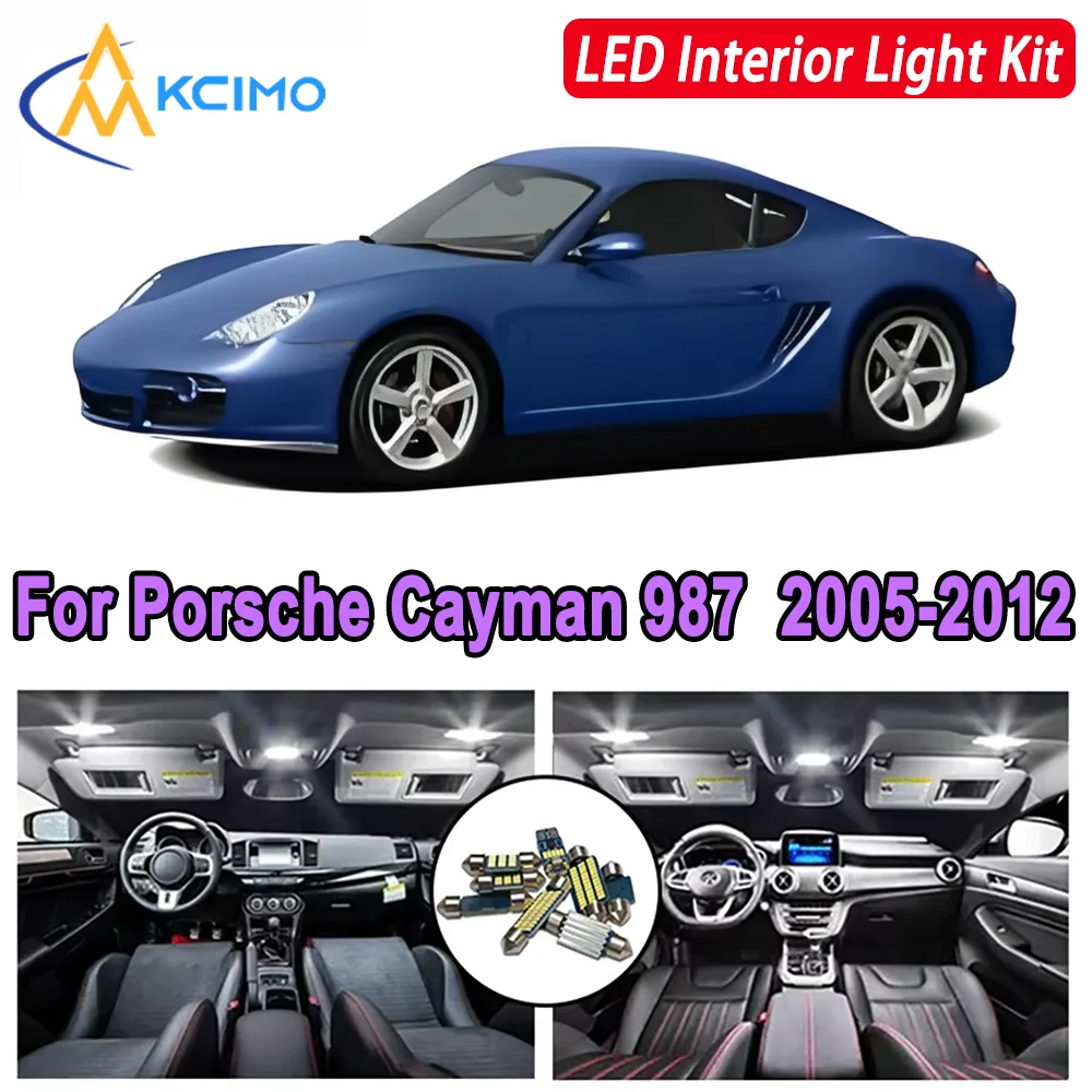 

Kcimo LED для Porsche Cayman 987 (2005-2012) Премиум Яркий светодиодный внутренний купол Карта багажника Комплект автомобильных светодиодных ламп Автомобильные светодиодные фонари