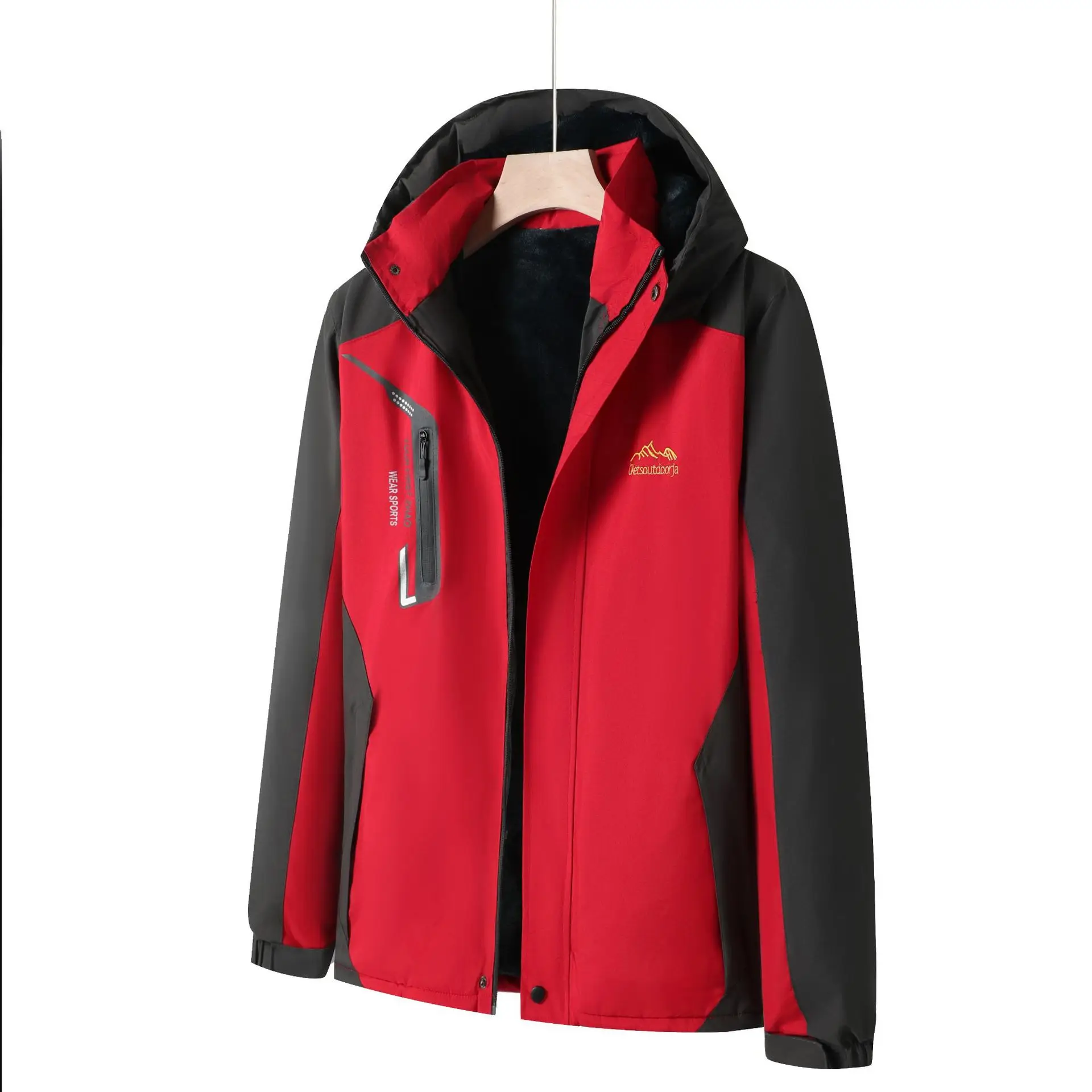 سترة خارجية شتوية سميكة مبطنة بالصوف للرجال جديدة لعام 2025 ، معطف عمل مبطن بالقطن ، سترة قطن مقاومة للرياح بمقاس كبير