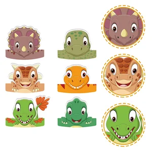 Dinosauriergeburtstag Dekoration Kinder Kinder Geburtstag Hüte Dinosaurier Kopfbedeckung Hats Prop Pros Halloween Party Kostüme 6 Hauptverkauf Chapeu Dinosaurierparty - №6