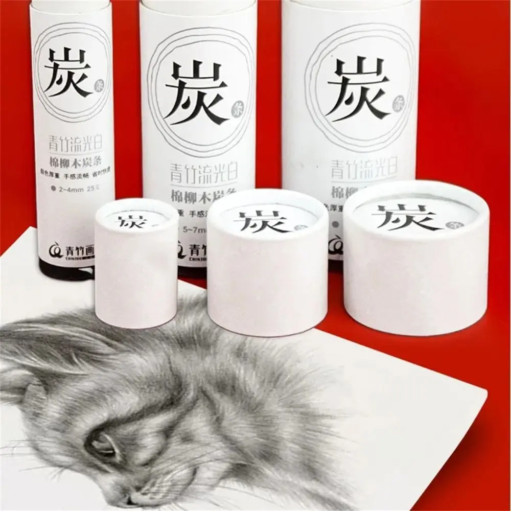 Palos de carbón de Color negro, barras de carbón de vid de sauce, sensación cómoda, lápices de carbón de dibujo profesional