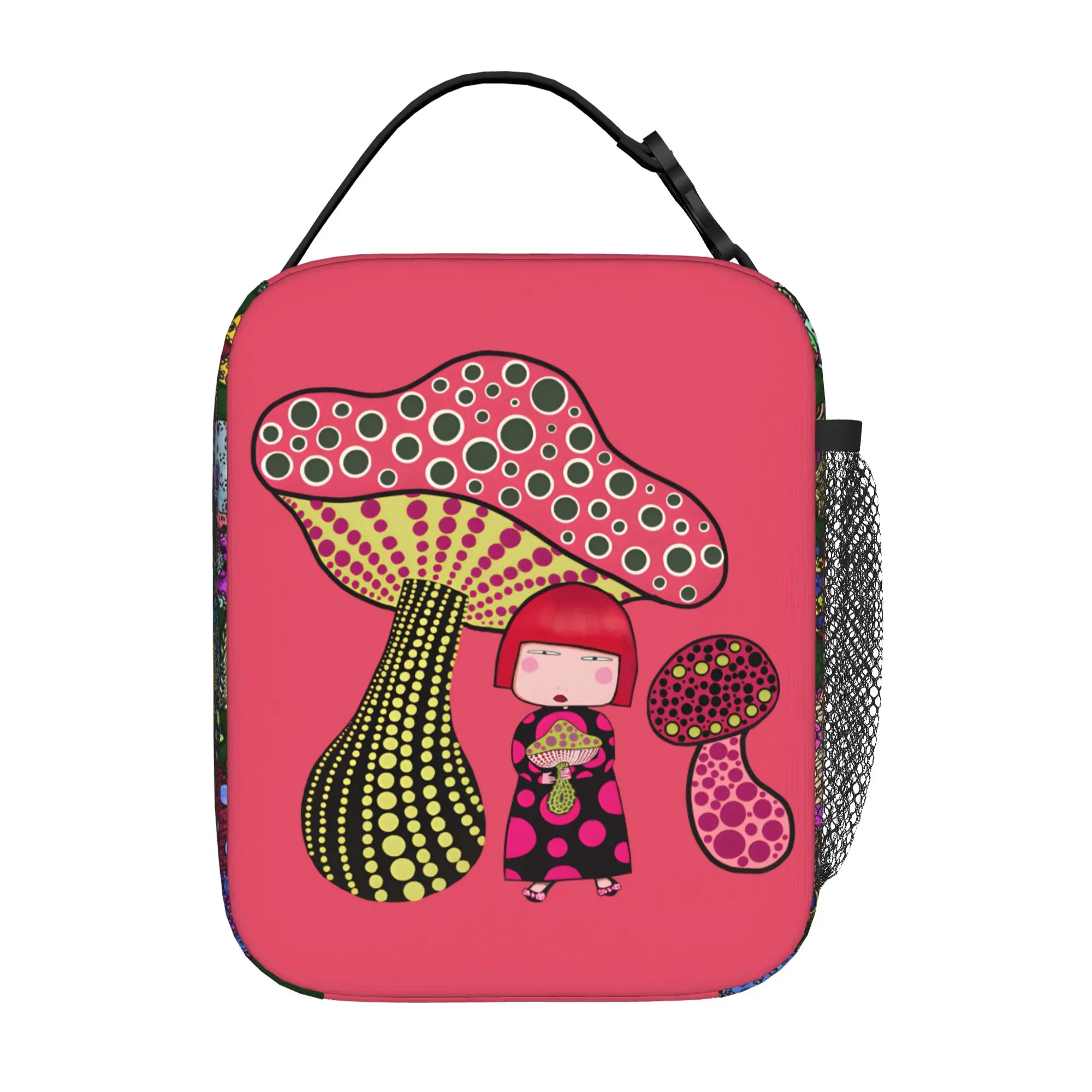 Mushrooms Girl Y-Yayoi Kusama Thermal Insulated Lunch Bag for Travel  Reusable Food Bag Thermal Cooler Lunch Boxes