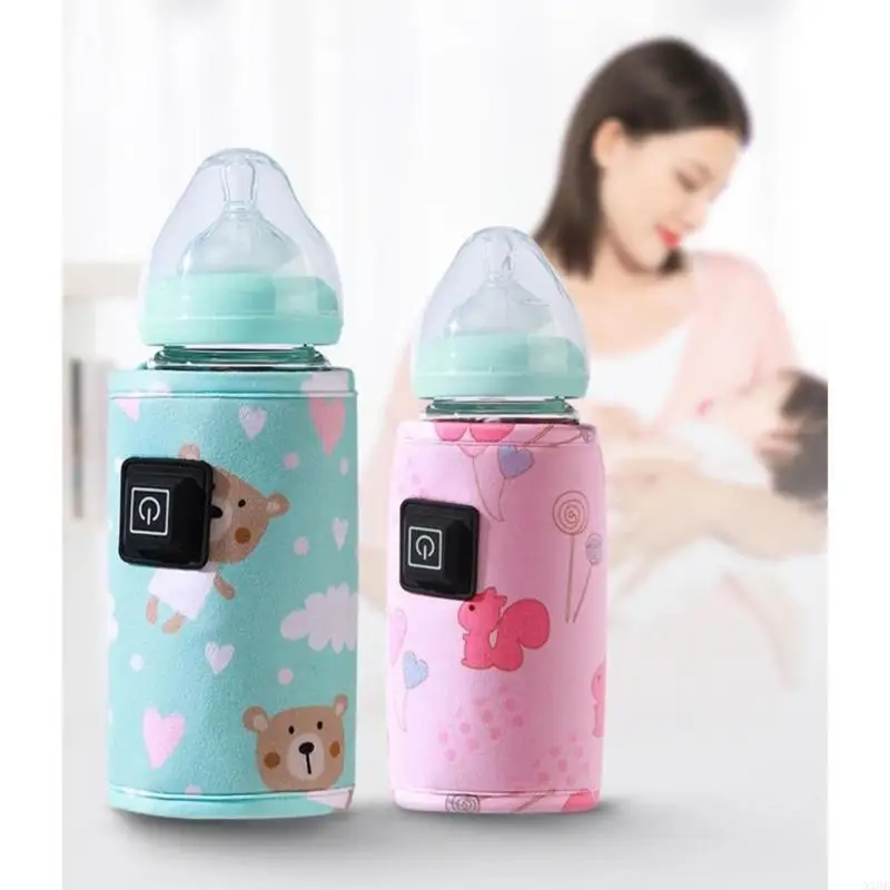 N1HB Portable USB Baby Bottle Warmer 5V 2A Heating Travel Milk Warmer Adjustable Temperature Control Breast Milk Heater Bag