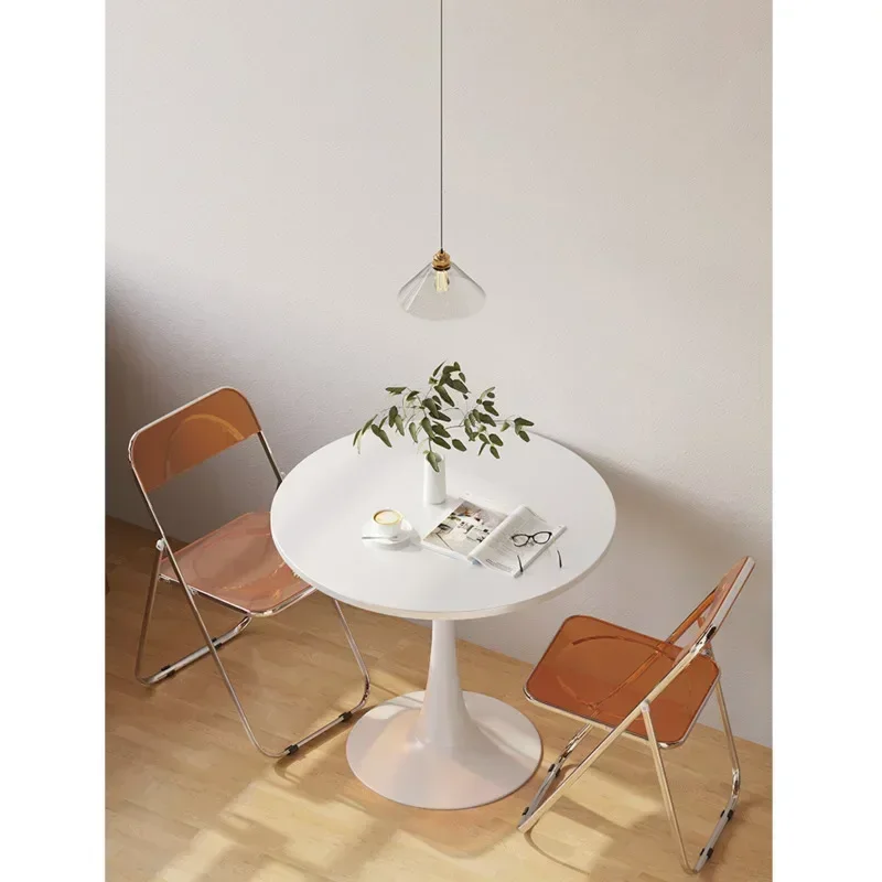 

Round Table Household Dining Table Small Unit Type Desk Dual-purpose Fast Food Restaurant Commercial mesa plegable Furniture