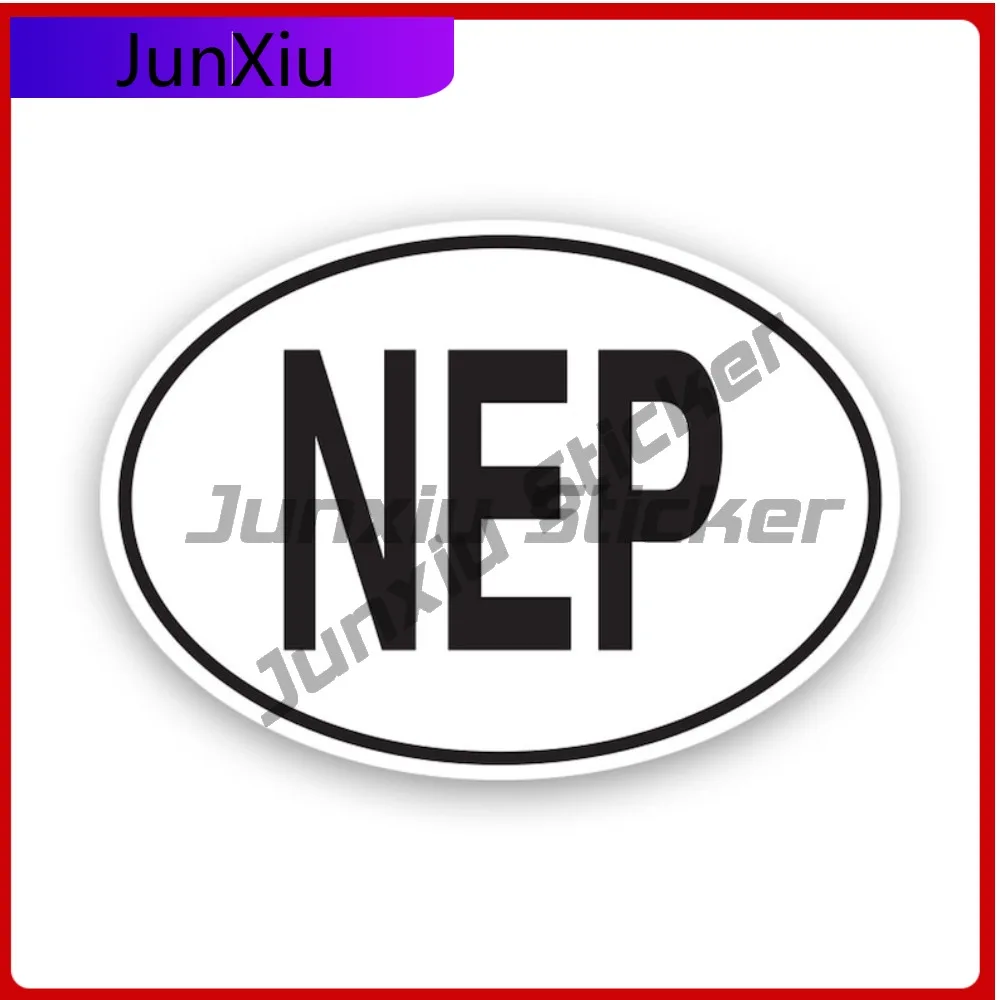 

Nep Nepal Country Code Oval Stickerwaterproof Anime Laptop Waterproof Vinyl Decal For Laptops High Quality Decor Outdoor