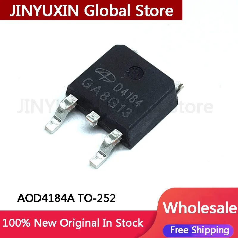 10-100Pcs New AOD4184A D4184A AOD4184 Field Effect MOSFET TO-252 N Channel 40V 50A chip IC Stock Wholesale