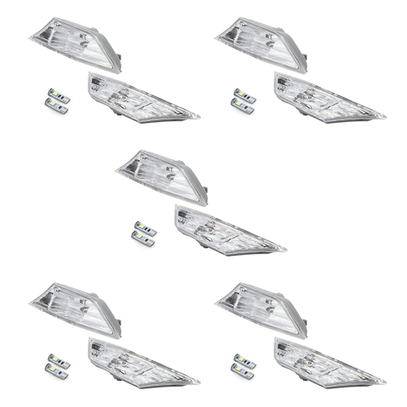 

5X автомобильный светодиодный боковой указатель поворота с лампами T10 для Honda Civic 2016 2017 2018 2019