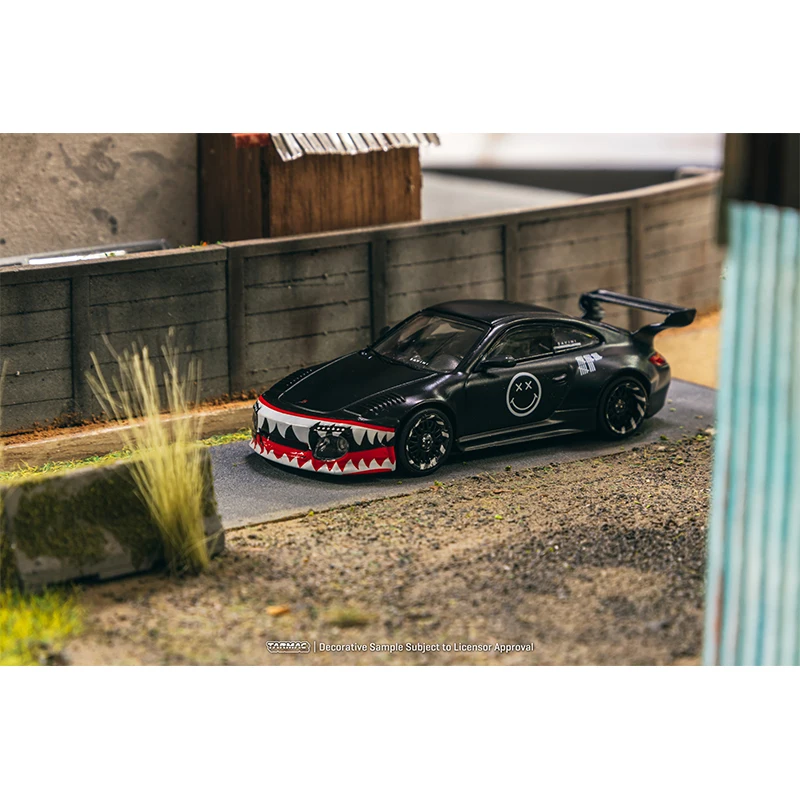 TW 1:64 Old New 997 Matte Black Shark Diecast Diorama Car Model Collection Miniature Toys Tarmac Works