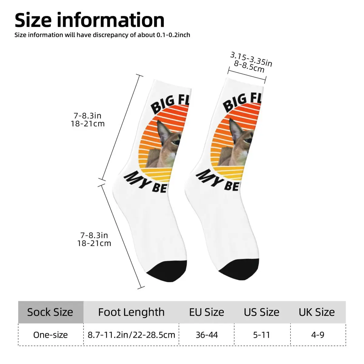 Chaussettes respirantes Kawaii pour hommes adultes, chaussettes anti-transpiration, gros bas Floppa Animal Chats, conception de planche à roulettes, printemps