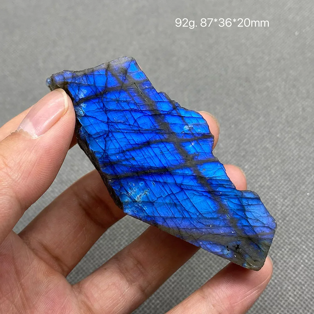 100% Gorgeous Natural Labradorite Slice Quartz Mineral Crystal Specimen Collectible Gift Ornaments （Take pictures in wet water）