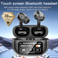 A9 Plus In-Ear TWS Earbuds ANC Noise Cancelling Wireless Earphone With Touch Screen Super Bass Premium Sound ENC Mic Headphone