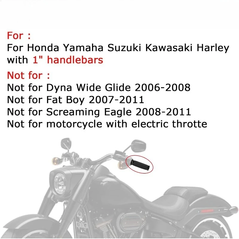 

Мотоциклетные черные ручки, 1-дюймовые ручки на руль, универсальные для Touring Street Glide FLHX Bobber Chopper Cafe Racer