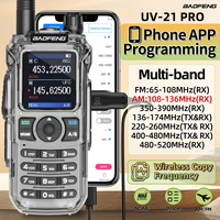 Baofeng UV-21 PRO Walkie Talkie Long Range Wireless Copy Frequency AM FM Type-C Phone APP Programming Cable Set V2 HAM Radio