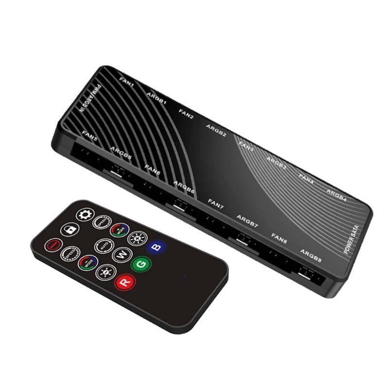 M17B 4Pin RGB 5V 3Pin ARGB PWM Hub Splitter 8 พอร์ตพัดลม Splitter Controller 8 แฟนอะแดปเตอร์สำหรับ PC เมนบอร์ดพัดลม