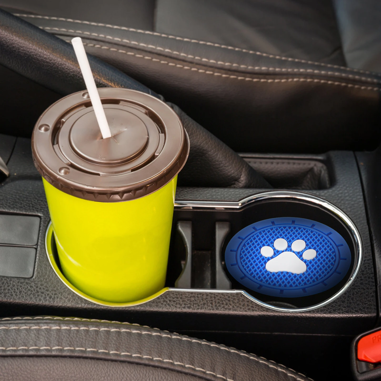 

4 Pcs Black Car Cup Coasters Anti Slip Mats Heat Resistant Vehicle Interior Bottle Pads Home Drink Accessories
