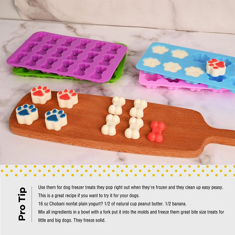 Puppy Dog Paw and Bone Silicone Molds Food Grade Baking Molds for Chocolate Jelly Ice Cube Dog Treats Biscuits Reusable Bakeware