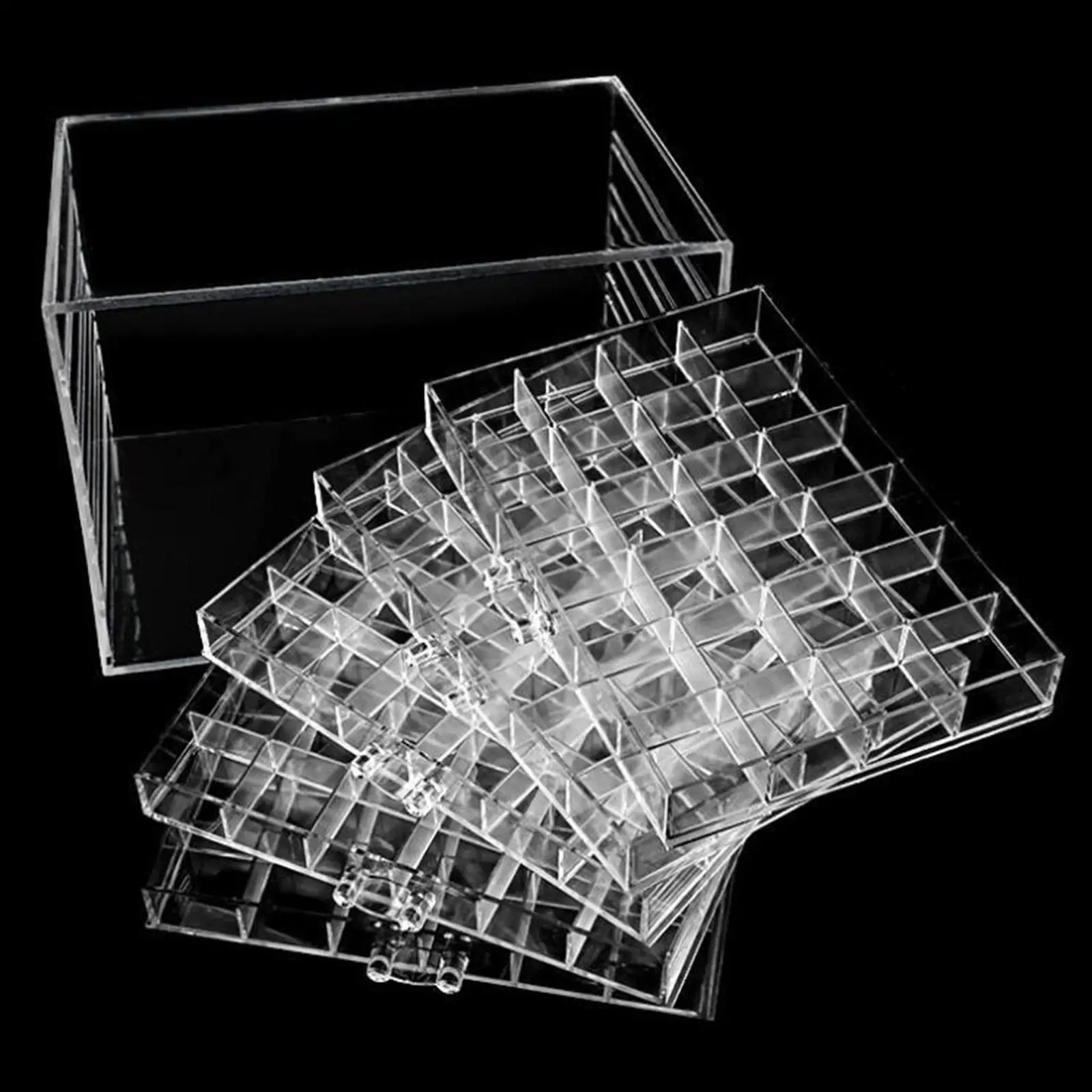 Clear Acrylic 120 Nail Art Accessories Tools Storage Display Container