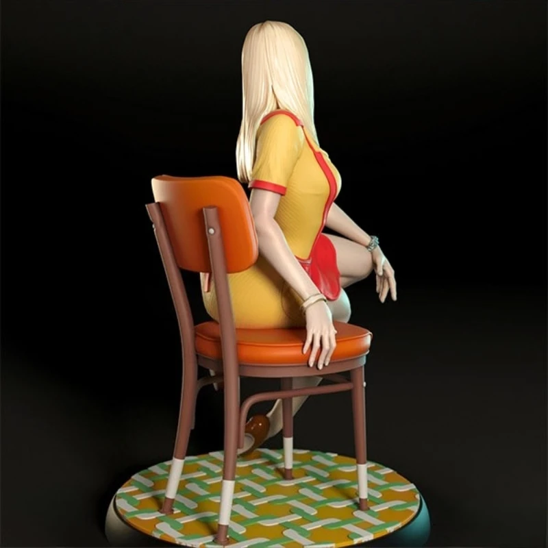 Zestaw Modelarski Figurka z Żywicy Odlewanej Ciśnieniowo w Skali 1/24 Piękna Kelnerka Hobby Miniaturowe Zabawki Niezmontowane Niemalowane DIY Diorama