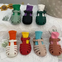 New Summer 2023 Baby Sandals Children's Girls Toddlers Kids Hollow Princess Shoes Candy Jelly Beach Shoes Boys' Roman Slippers