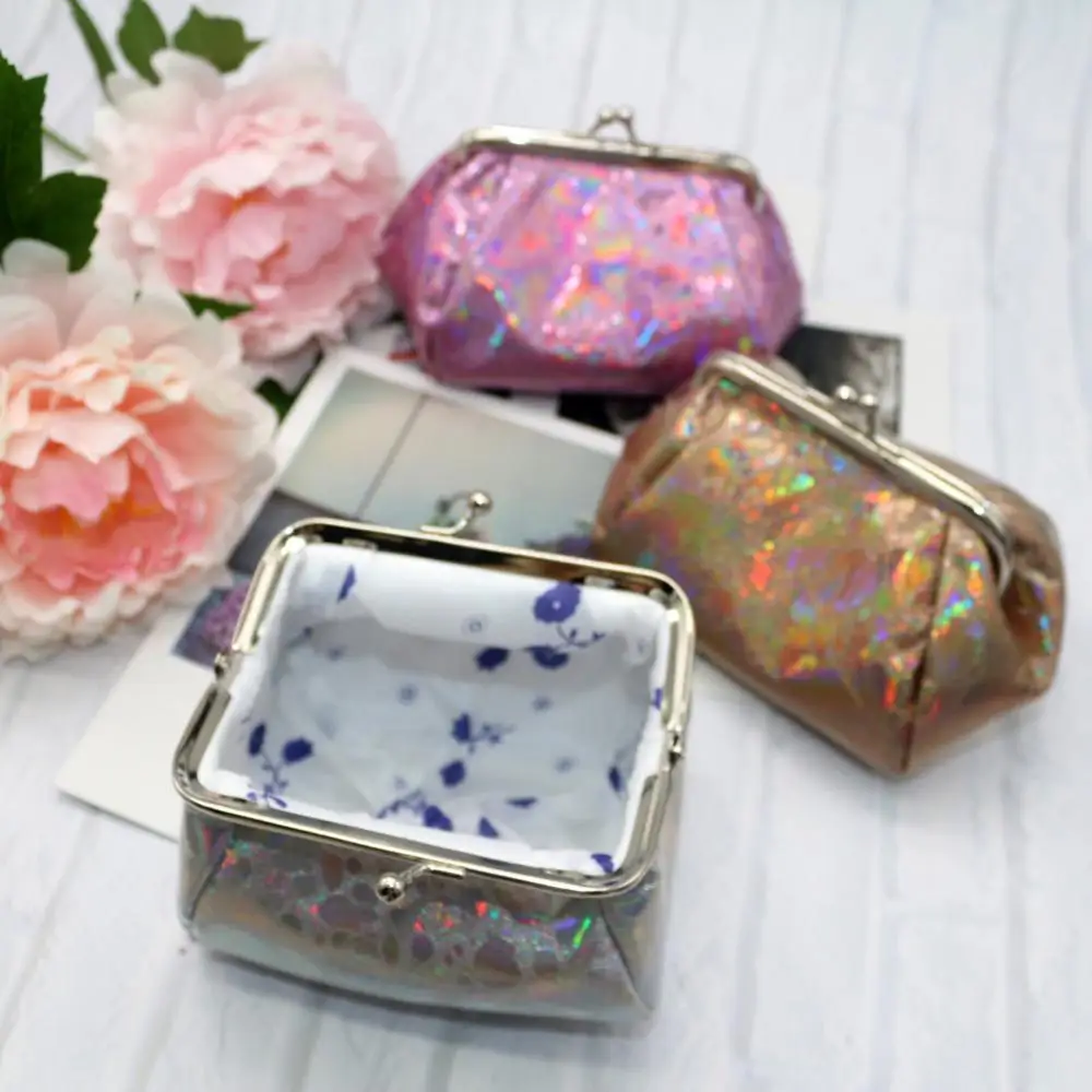 Wallet Women Fashion Purse Laser Holographic Kiss Lock Coin Card Keys Holder Wallet