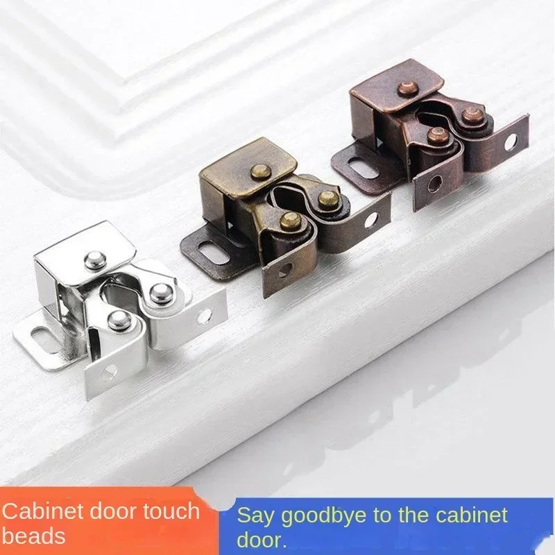 Home Retro Cabinet Wardrobe Door Double Roller Catch Ball Latches Strong Hold Cupboard Cabinet Roller Catch Hardware