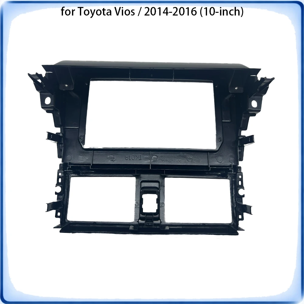 Premium Car Radio Fascia Frame For Toyota Vios 2014-2016 10 inch Stereo Panel Wiring Harness Power Cable