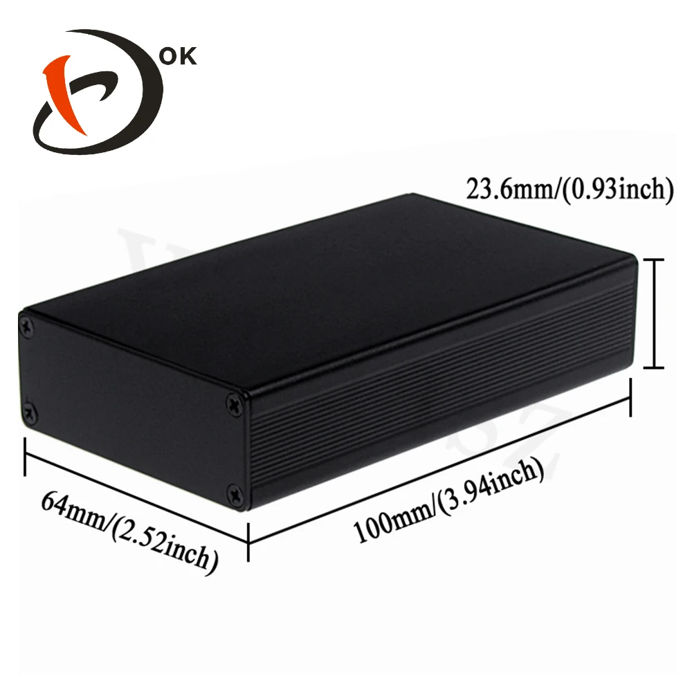 

100*64*23.6mm 5pcs/lot black color aluminium cases diy aluminium project box