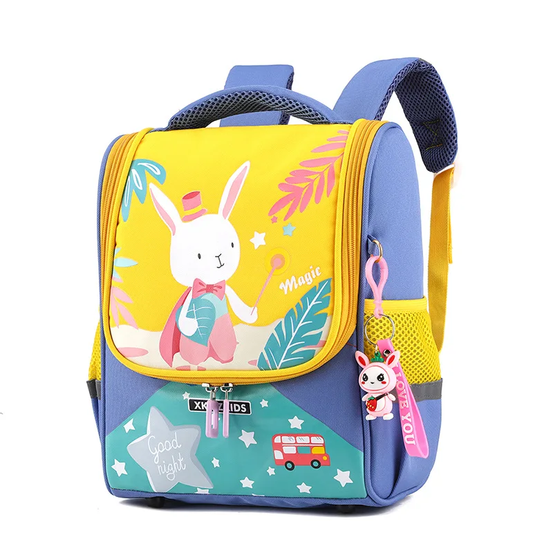 2-6 grade Primary schoolbag girl Cute Rabbit Backpack female Kindergarten Kids Bagpack student Dinosaur Flip cover bookBag Boys