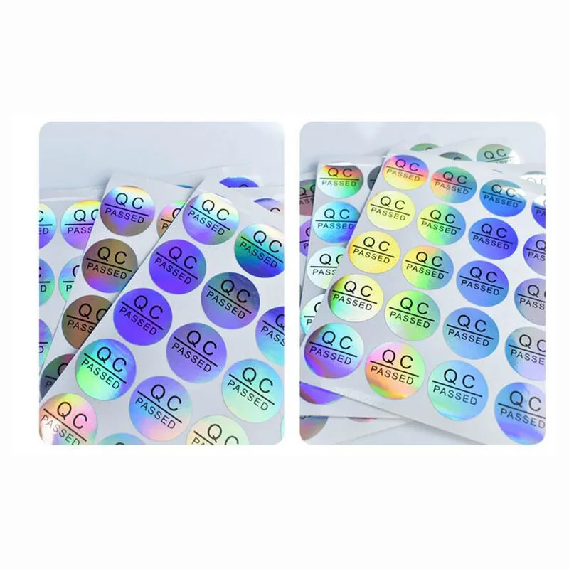 200pcs 20MM DIAMETER QC PASSED Stickers Silver Holographic White Transparent Clear Adhesive Waterproof Drop Shipping