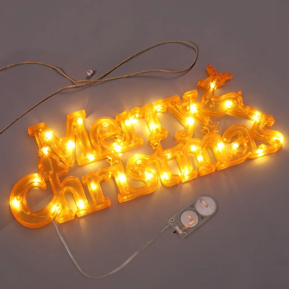 

Three-dimensional Christmas Decoration Items Waterproof New Year Merry Christmas Letter Lights Perfect RED Panel