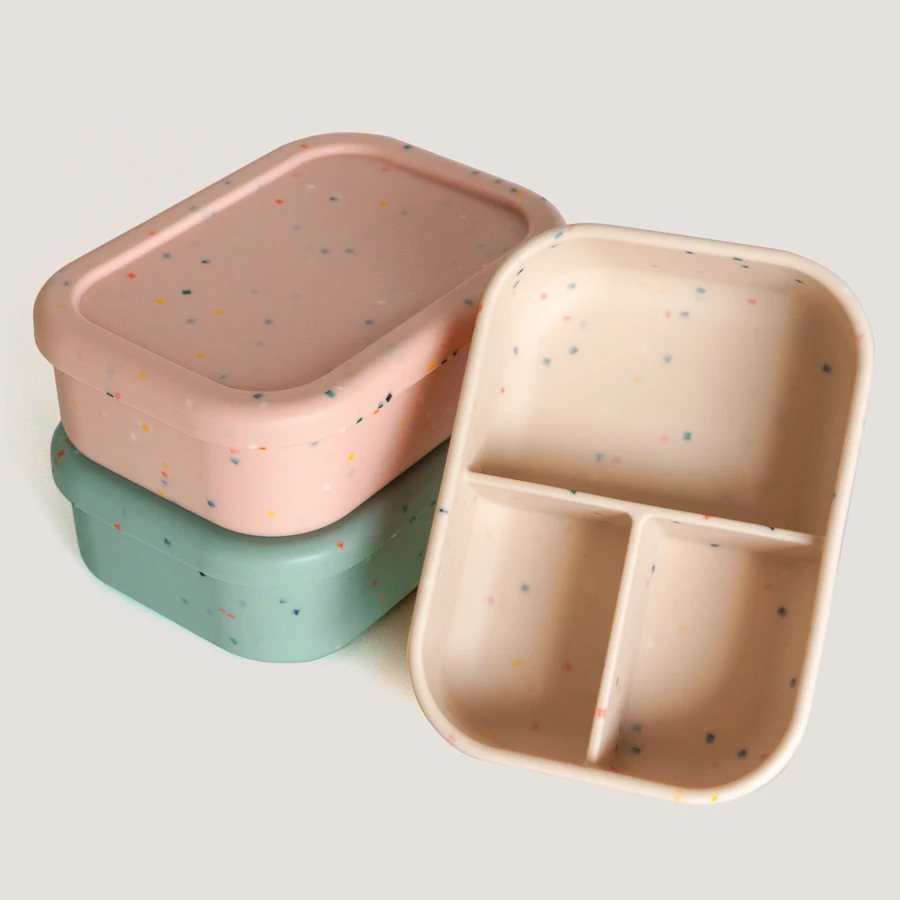 New Baby Silicone Lunch Box Pratos Food Grade Placa Crisper Microondas Lunch Box Caixa de alimentação Baby Bowl Outdoor Box