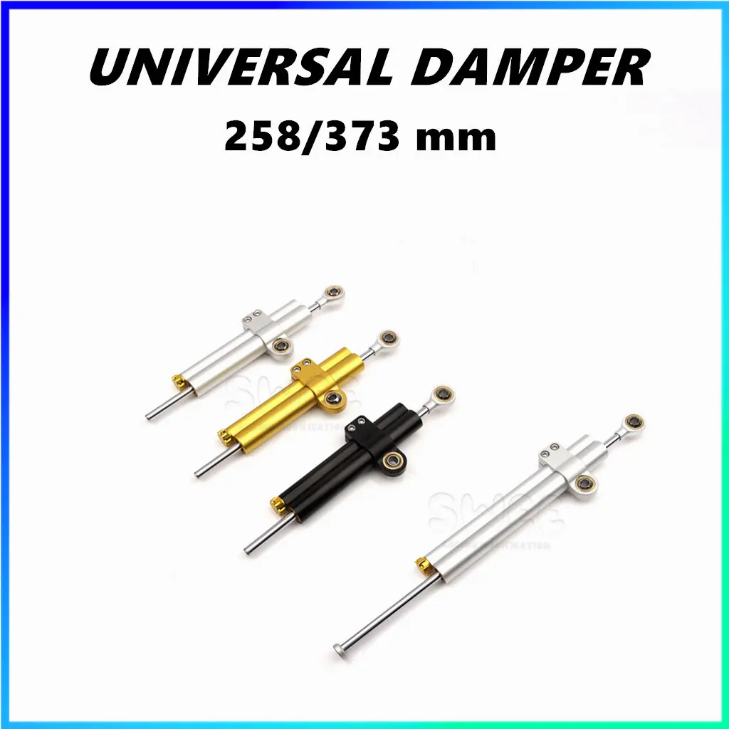 Accesorios de modificación de amortiguador de motocicleta, estabilizador de dirección universal de 258/373mm para Honda, Kawasaki, Yamaha, amortiguador de doble tubo