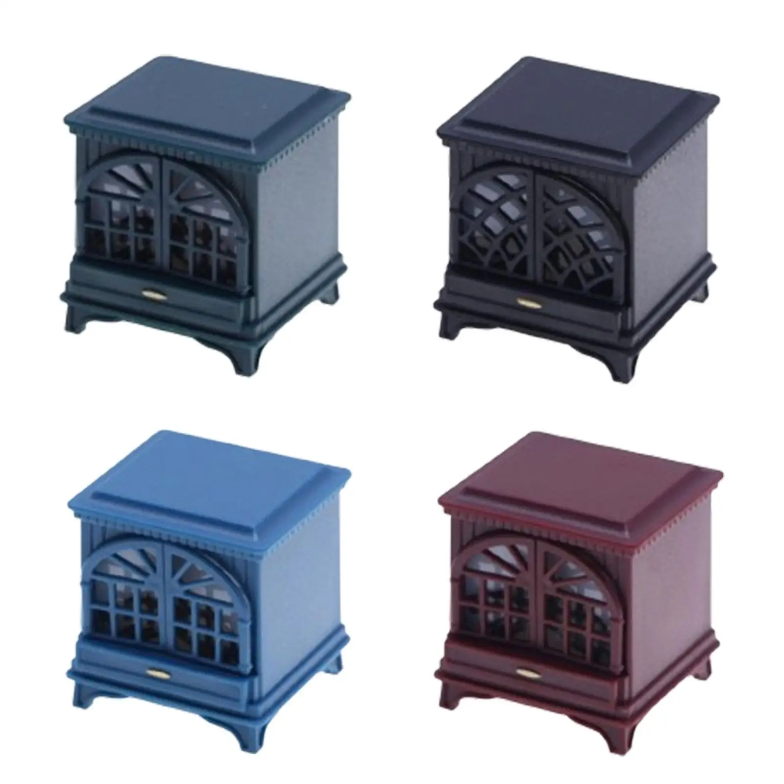 1:12 Dollhouse Fireplace with LED Light Mini Fireplace for Dollhouse Diorama