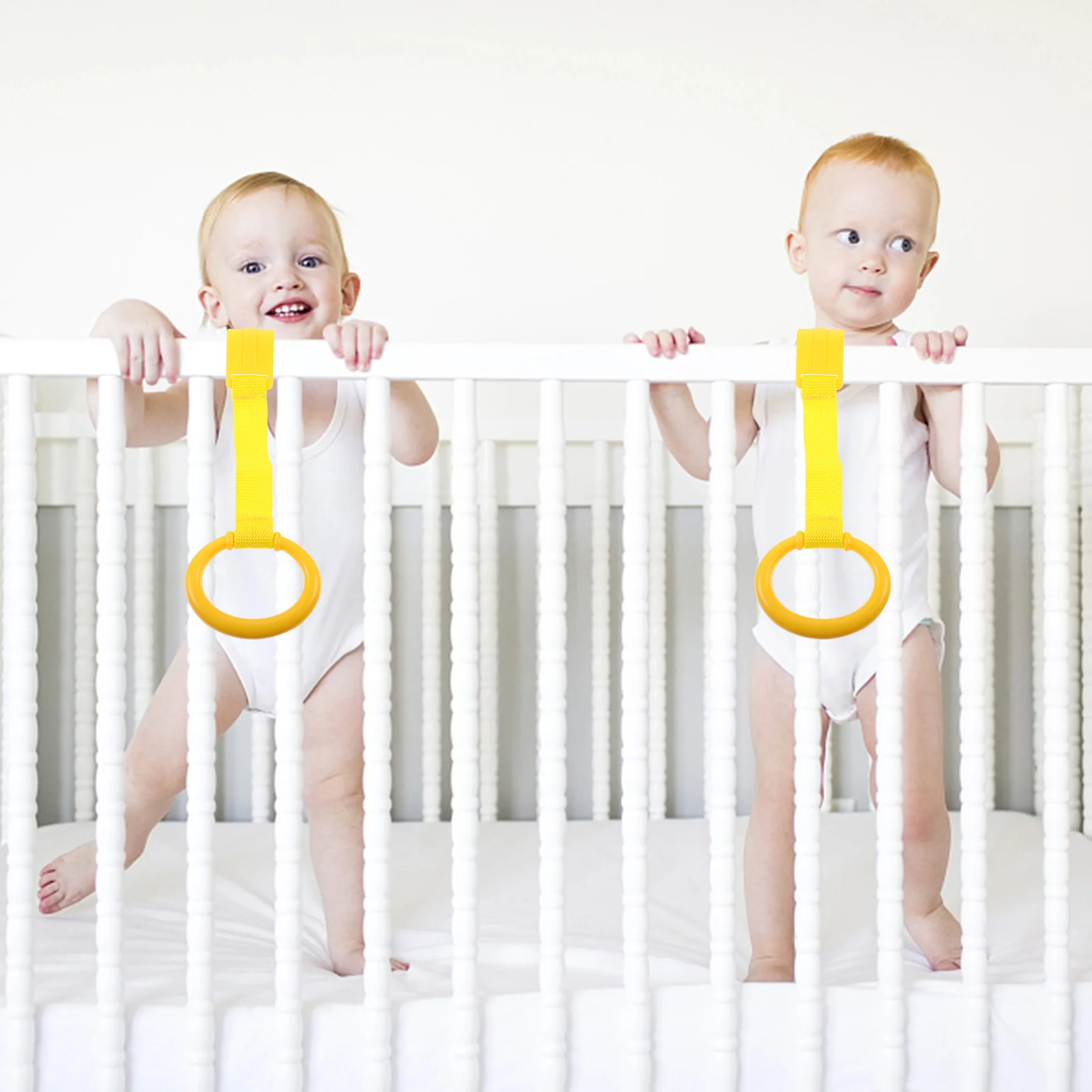 2 قطعة حلقات سحب الطفل لسرير الأطفال حديثي الولادة أدوات مساعدة المشي مع تصميم متعدد الوظائف آمن وقوي