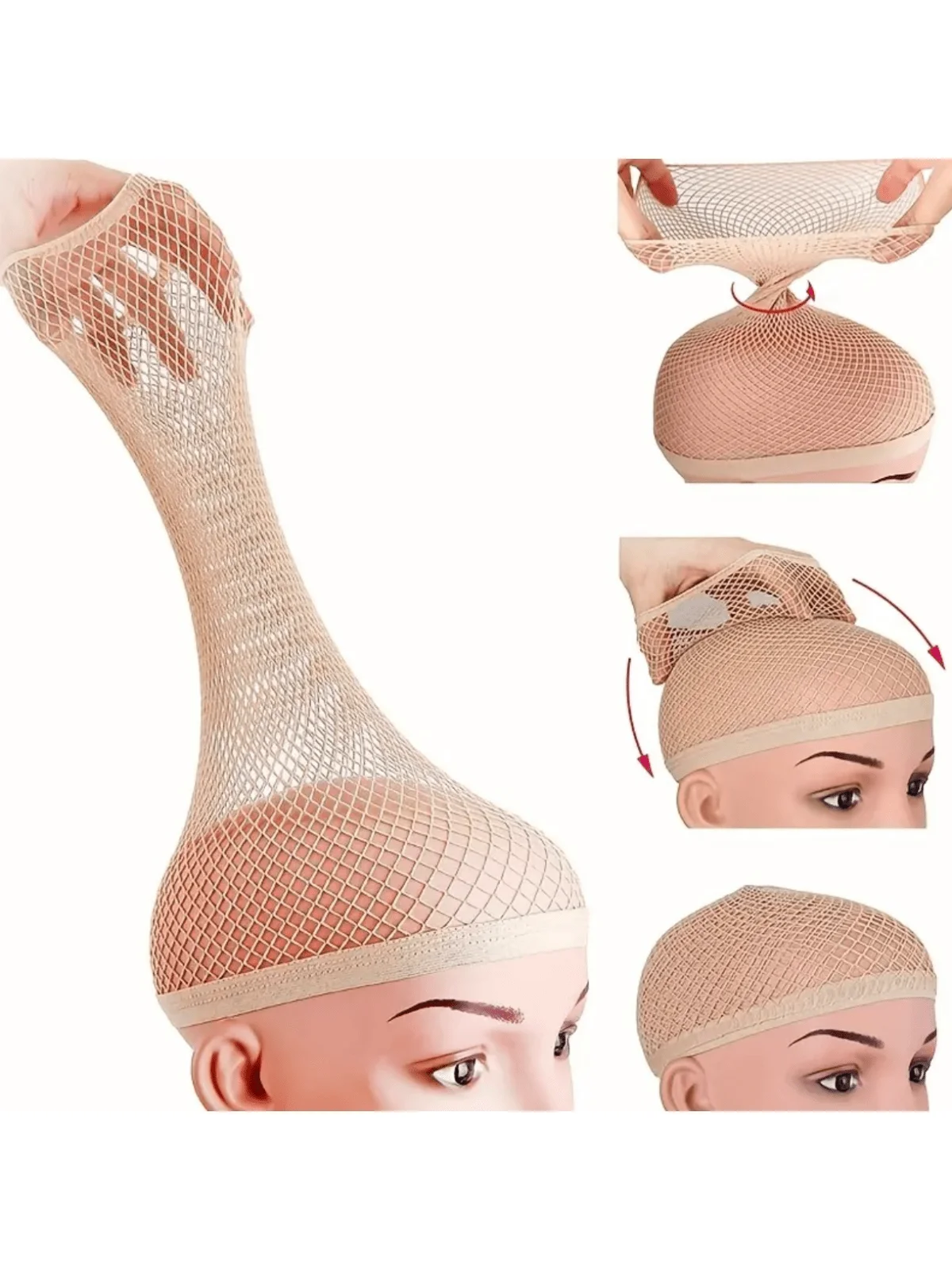 

1pcs/3pcs Skin Color Hair Net Stretch Mesh Dome Woven Hat Wig Net Breathable Mesh Cap For Wig Accessories