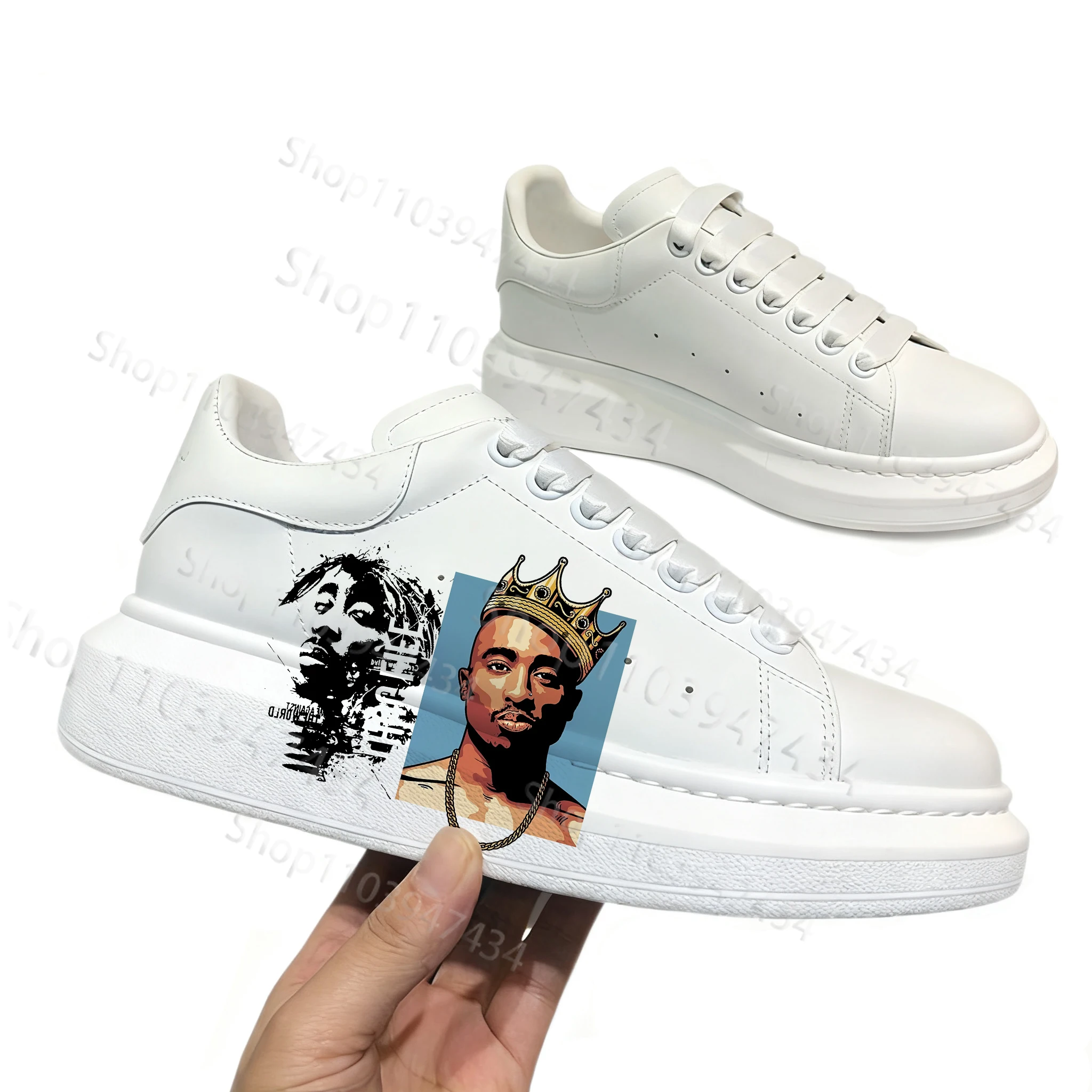 

Famous Tupac Adult Casual White Shoes Man Campus Fashion PU Leather Breathable Series Skateboarding Shoes 2026 Hot Selling