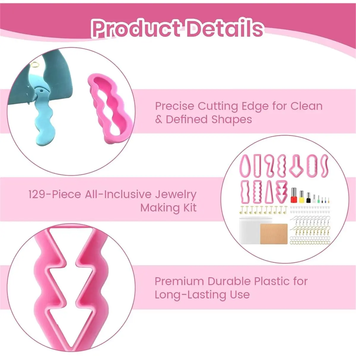 NEW Long Dangle Shape Clay Earring Cutters Set - 129 Pcs Polymer Clay Cutter Tools for Beginners and Professionals