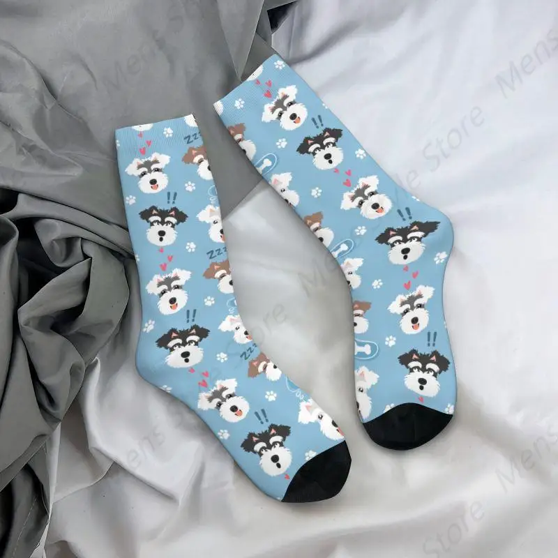 Kawaii Miniatur Schnauzer Hund Herren Crew Socken Unisex Mode 3D Druck Haustier Tier Kleid Socken