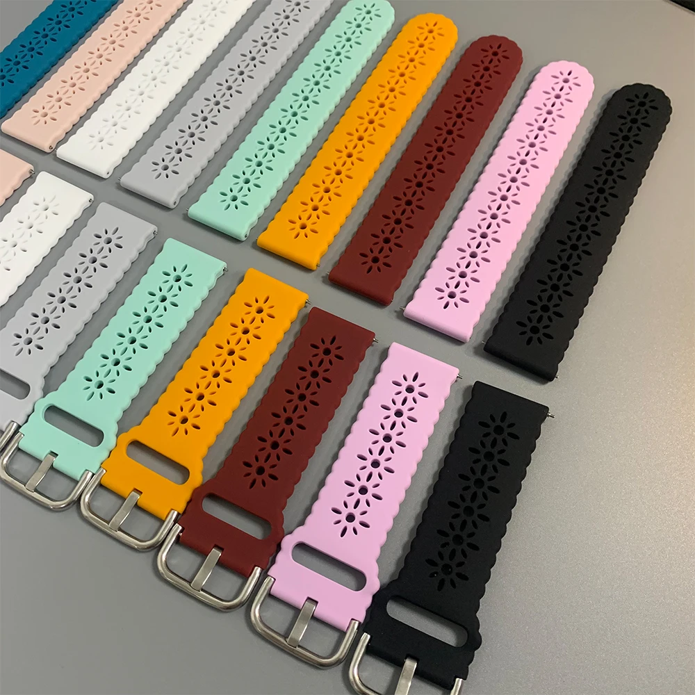 20/22 مللي متر سيليكون الفرقة ل Huami AMAZFIT BIP 6 5 نشط/التوازن 2 GTR/GTS 4 3 2e سوار ل Garmin Venu sq 2 3 الرياضة معصمه